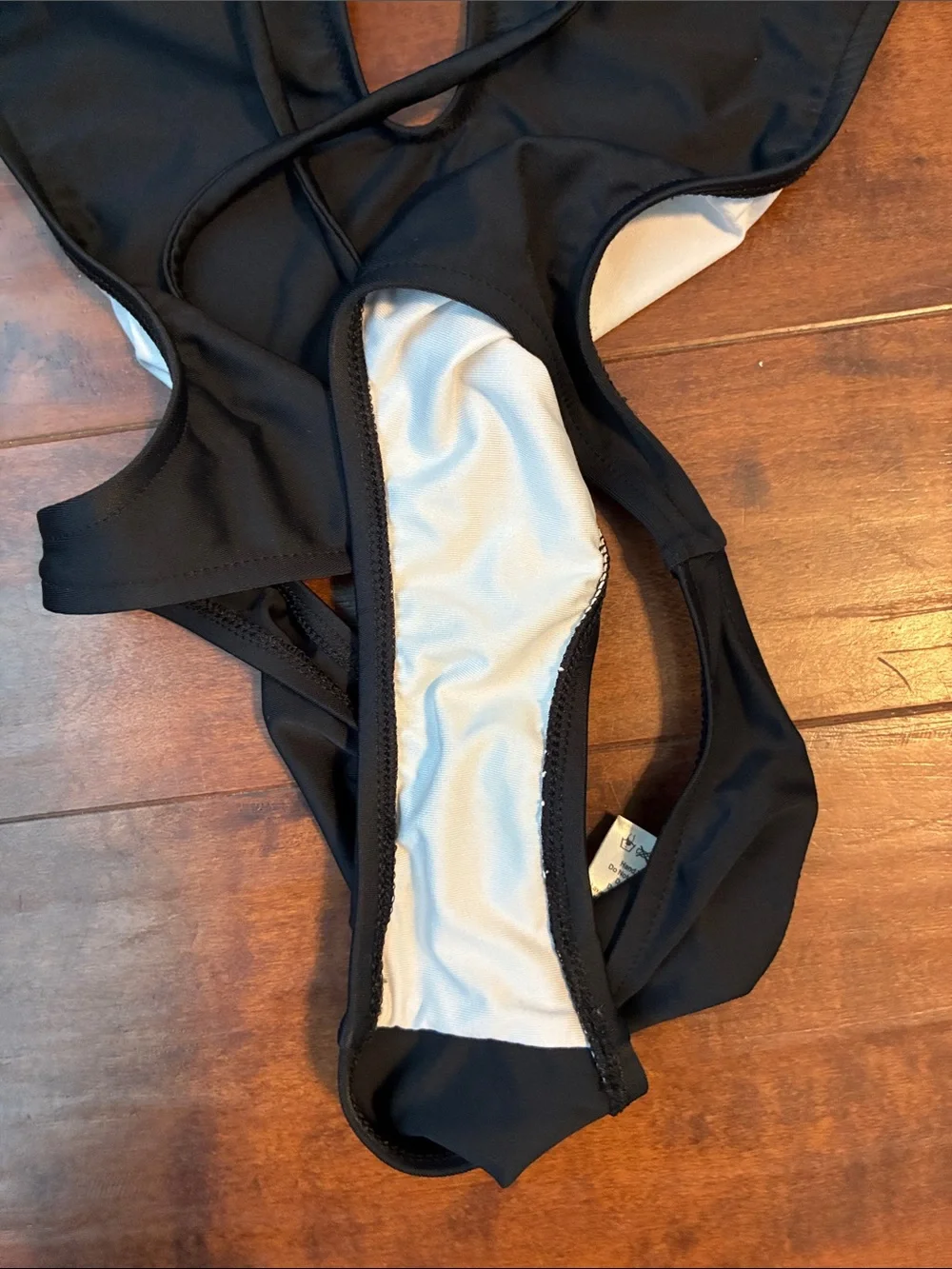 Black tie back and neck swimsuit